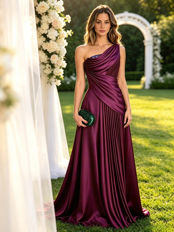 Mutterkleid schulterfreies ärmelloses Ballkleid mit Perlenbesatz bodenlanges Gästekleid für die Hochzeit