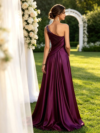 Mutterkleid schulterfreies ärmelloses Ballkleid mit Perlenbesatz bodenlanges Gästekleid für die Hochzeit