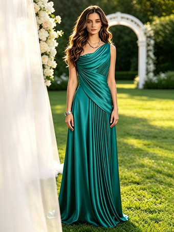 TürkisblauMutterkleid schulterfreies ärmelloses Ballkleid mit Perlenbesatz bodenlanges Gästekleid für die Hochzeit