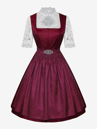 オクトーバーフェスト衣装 女性用 バイエルン風ディアンドルドレス 女性用 50年代風ドレス 1950年代 ヴィンテージ カクテルパーティー
