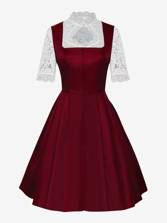 オクトーバーフェスト衣装 女性用 バイエルン風ディアンドルドレス 女性用 50年代風ドレス 1950年代 ヴィンテージ カクテルパーティー