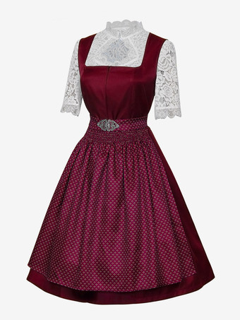 オクトーバーフェスト衣装 女性用 バイエルン風ディアンドルドレス 女性用 50年代風ドレス 1950年代 ヴィンテージ カクテルパーティー