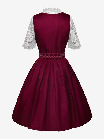オクトーバーフェスト衣装 女性用 バイエルン風ディアンドルドレス 女性用 50年代風ドレス 1950年代 ヴィンテージ カクテルパーティー