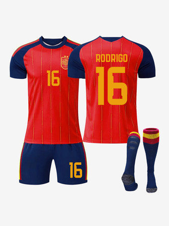 Nr. 16Spanien 2026 Zwei-Sterne-Heimtrikot Kurzarm Nr. 20 Pedri Nr. 19 Yamal 3-teilig