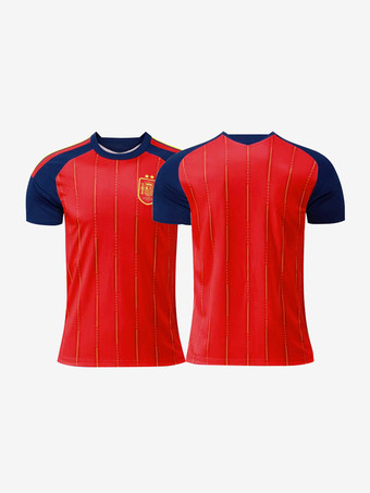 ViergeMaillot domicile Espagne 2026 à deux étoiles n° 19 Yamal n° 20 Pedri n° 16 Rodri manches courtes grandes tailles