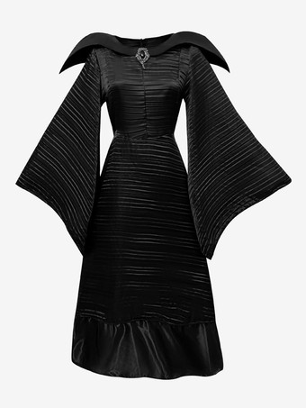 ハロウィンコスチューム マレフィセント ダークウィッチコスチューム レディース ゴシックヴァンパイアクイーンドレスセット