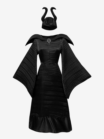 ハロウィンコスチューム マレフィセント ダークウィッチコスチューム レディース ゴシックヴァンパイアクイーンドレスセット