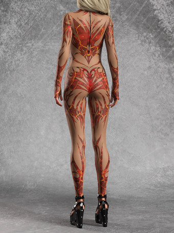 Catsuits Zentai Kostüme Neon Bodysuit Halloween Cosplay Kostüm 3D Digitaldruck UV-Leucht-Body Blumenmuster Festliche Catsuits Zentai