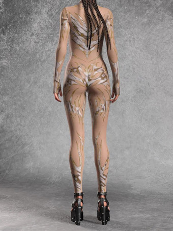 Catsuits Zentai Kostüme Neon Bodysuit Halloween Cosplay Kostüm 3D Digitaldruck UV-Leucht-Body Blumenmuster Festliche Catsuits Zentai