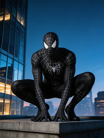 マーベルコミックコスプレブラックスパイダーマンコスプレ衣装