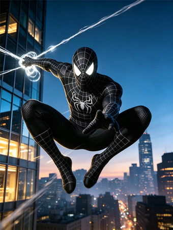 マーベルコミックコスプレブラックスパイダーマンコスプレ衣装