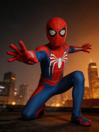 スパイダーマンキッズコスプレジャンプスーツマーベル2018PS4ゲームコスプレコスチューム