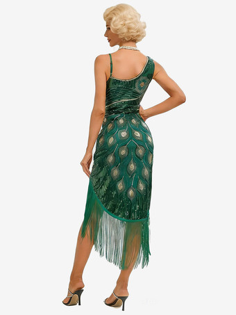 Great Gatsby Kleid Flapper-Kleid der 1920er Jahre Paillettenkleid schwarzes Kleid Vintage-Kostüme