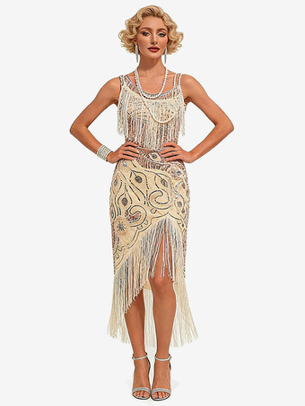 Great Gatsby Kleid Flapper-Kleid der 1920er Jahre Paillettenkleid schwarzes Kleid Vintage-Kostüme