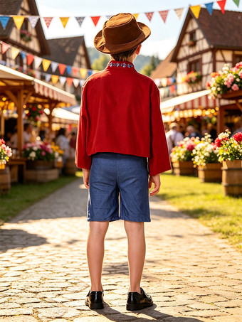 男の子用オクトーバーフェスト衣装 ホリデー衣装 赤いカーニバル レトロ 男の子用オクトーバーフェストセット