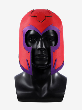 X-メン 97 マグニートー コスプレ エリック スーパーヒーロー衣装 赤紫のボディスーツ ドラマチックなケープ ヘルメット フルセット