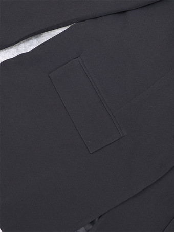 Offener Blazer für Damen langer Schnitt Reverskragen lockere Passform lässige schwarze Anzugjacke