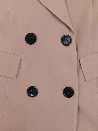 Zweireihiger Blazer für Damen Revers einfarbig lässig Büro-Anzugjacke
