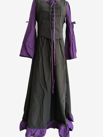 Halloween Mittelalterliches Renaissance-Korsettkleid Vintage Fantasy Faire Kleid Hexen-Ästhetik Outfit