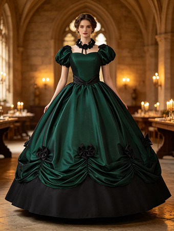 Grün Gothic Southern Belle Viktorianisches Kleid Rokoko Marie Antoinette Ballkleid Kostüm