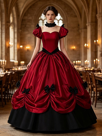 RotGothic Southern Belle Viktorianisches Kleid Rokoko Marie Antoinette Ballkleid Kostüm