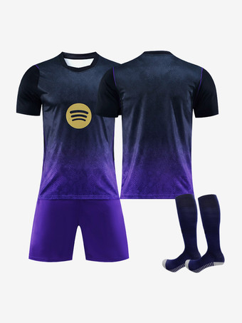Blank26/27 Barcelona Club Auswärtstrikot 3-teiliges Kurzarm-Fußballtrikot-Set mit Personalisierung