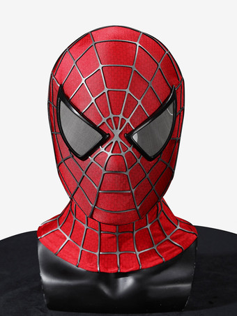 レッド アルティメット・スパイダーマン ハーフフェイスマスク クラシック ライミスーツ小道具 テクスチャード加工3Dプリント 通気性のある生地