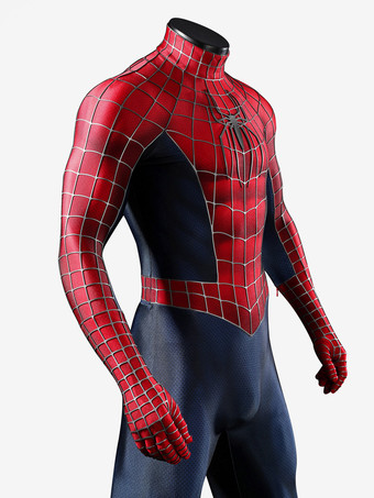 スパイダーマン2 コスプレ衣装セット 映画に忠実なピーター・パーカーのコスプレ衣装 全身スパンデックススーツ シリコンマスク付き