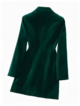 green velvet blazer dress For Women Lapel Double Breasted Long Sleeve Mini Suit Dress With Pockets sweep train wedding dress