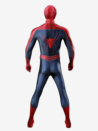 スパイダーマンコスチューム 大人用 ブランド ニューデイ コスプレ衣装セット クラシックな赤と青のジャンプスーツ シリコン製ウェブ付きフルマスク