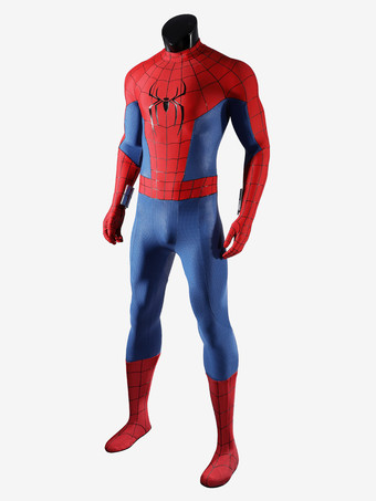 スパイダーマンコスチューム 大人用 ブランド ニューデイ コスプレ衣装 ピーター・パーカー シリコン製ウェブボディスーツ ハーフマスク付き