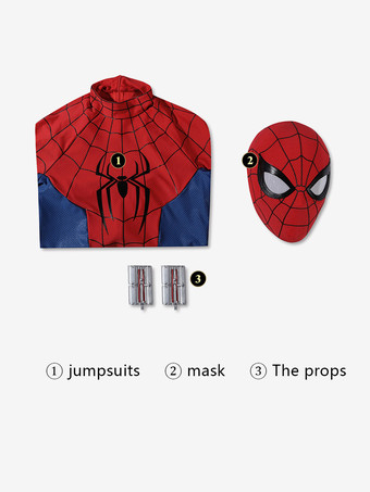 スパイダーマンコスチューム 大人用 ブランド ニューデイ コスプレ衣装 ピーター・パーカー シリコン製ウェブボディスーツ ハーフマスク付き