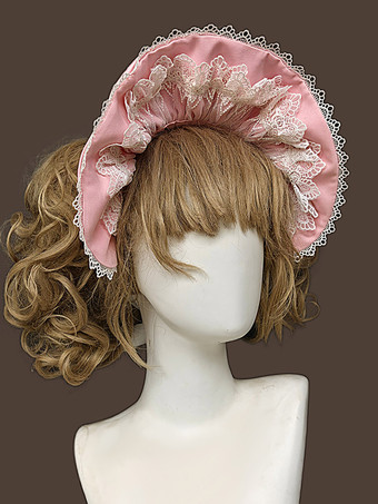 Bonnet Lolita en dentelle à volants nœud papillon classique lanière en ruban coiffe Sweet Lolita