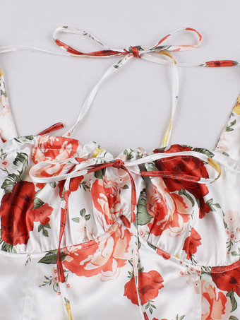 Vintage Maxikleid mit Blumenmuster für Damen eckiger Ausschnitt Puffärmel lange Ärmel Schnürung am Rücken A-Linie