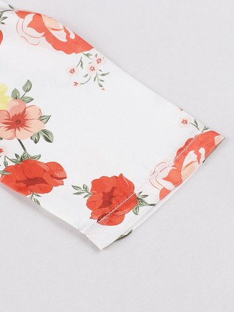 Vintage Maxikleid mit Blumenmuster für Damen eckiger Ausschnitt Puffärmel lange Ärmel Schnürung am Rücken A-Linie
