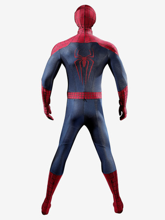 レッド スパイダーマンコスチューム 大人用コスプレ衣装 全身スパンデックススーツ 立体シリコンウェブ付き フルフェイスマスク