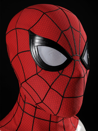 スパイダーマンコスチューム 大人用 ブランド ニューデイ コスプレマスク ピーターパーカー クラシック レッド プロップ シリコン ウェブ ハーフマスク