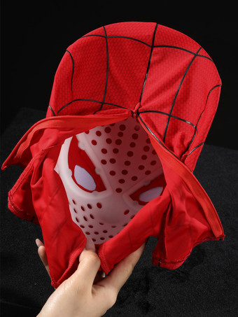 スパイダーマンコスチューム 大人用 ブランド ニューデイ コスプレマスク ピーターパーカー クラシック レッド プロップ シリコン ウェブ ハーフマスク