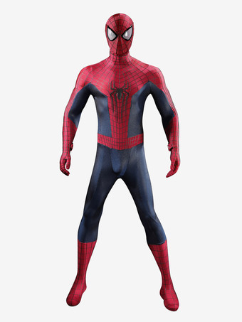 スパイダーマンコスチューム 大人用コスプレ衣装 全身スパンデックススーツ 立体シリコンウェブ付き フルフェイスマスク