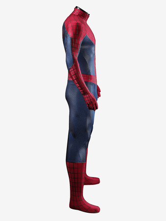 スパイダーマンコスチューム 大人用コスプレ衣装 全身スパンデックススーツ 立体シリコンウェブ付き フルフェイスマスク