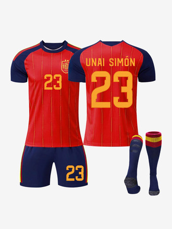 Nr. 23Spanien 2026 Zwei-Sterne-Heimtrikot Kurzarm Nr. 20 Pedri Nr. 19 Yamal 3-teilig