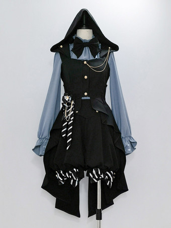 Lolita Specials Lolita Top Vest Costumes Gothic Black Sleeveless Bows Buttons