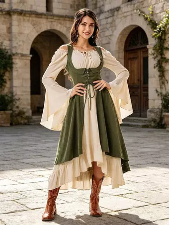 christmas formal dresses Lavetir Rust A-Line/Princess One-Shoulder Floor-Length With Split Side 2026 A line round neck sku_MD08269-Blush-FO Split Side Color:Wedgewood