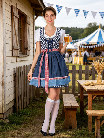 ダークネイビーディアンドル ガールズドレス オクトーバーフェスト バイエルン オクトーバーフェスト 3点セット