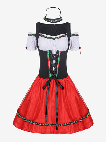 ドイツ・バイエルン地方のオクトーバーフェストビールガールコスチューム（女性用ディアンドルドレス）