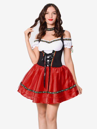ドイツ・バイエルン地方のオクトーバーフェストビールガールコスチューム（女性用ディアンドルドレス）