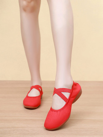 Rosa Ballettschuhe mit runder Spitze und gekreuzten Kreuzen