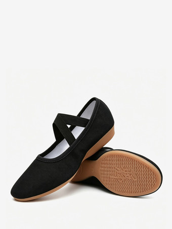 Rosa Ballettschuhe mit runder Spitze und gekreuzten Kreuzen