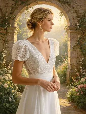 boho short wedding dresses Dress Lace A-Line Floor-Length Zipper Sleeves V-Neck Civil Bridal Dress Lime Green Spaghetti Straps new-arrivals:Penny low hem Cup Size:Plus Cup