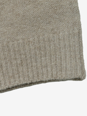 Hellgrauer Pullover mit Rundhalsausschnitt und Leopardenmuster langen Ärmeln Strick lässiger Look